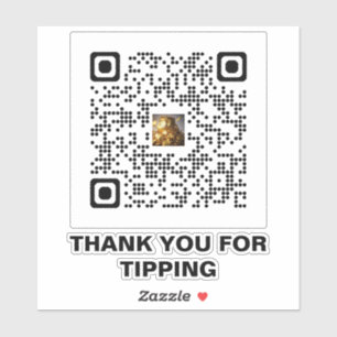 Thank You QR Code Sticker – Grateful for Your Tip!