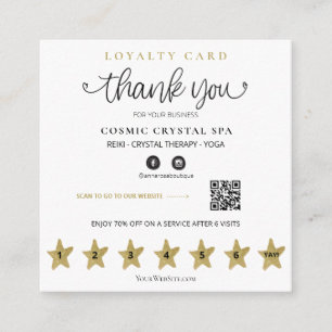 *~* Thank you QR Rewards Gold Stars Loyalty Card