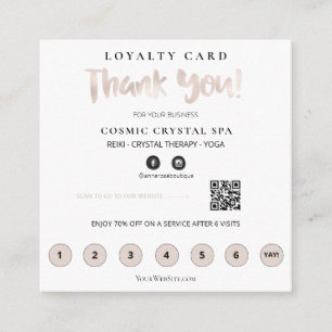 *~* Thank you QR Rewards Rose Gold Heart Loyalty Card