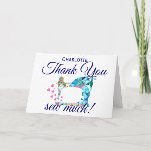 Thank You Quilt Sewing Machine Greeting Card
