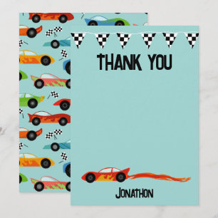 Thank you Racecar Birthday Party Kids Cars
