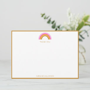 Thank You Rainbow Birthday Party Personalised Boho Card