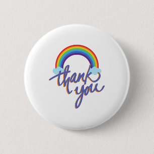 Thank you rainbow design 6 cm round badge