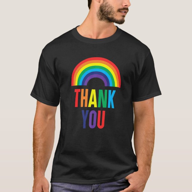 Thank You Rainbow Essential Key Workers T-Shirt (Front)