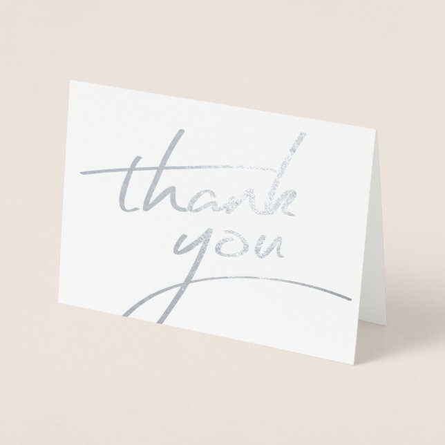 Thank You Real Foil Script Style 7 Foil Card (Front)