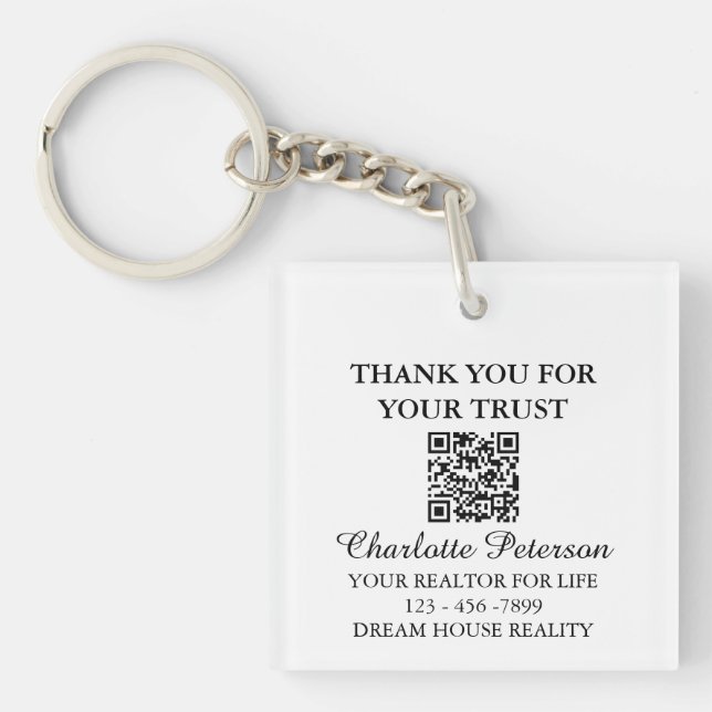 Thank You Realtor Keychain with QR Code (Front)