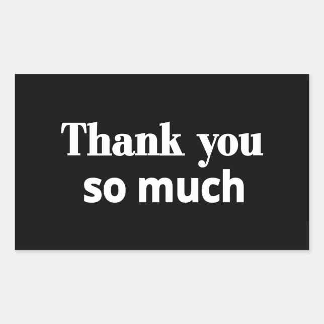 Thank you  rectangular sticker (Front)