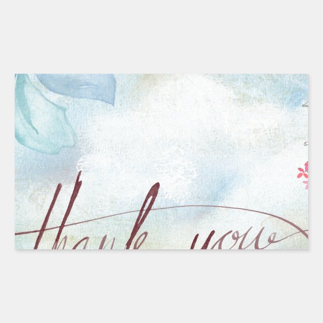 thank you rectangular sticker (Front)