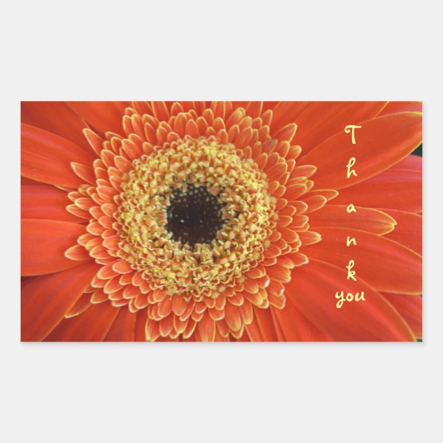 thank you rectangular sticker (Front)