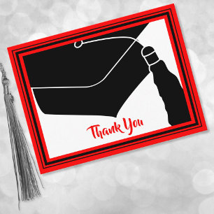 Thank You Red and Black School Colours Postcard
