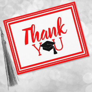 Thank You Red and White School Colours Postcard