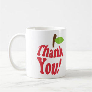 Thank You Red Apple Typography Teachers Mug