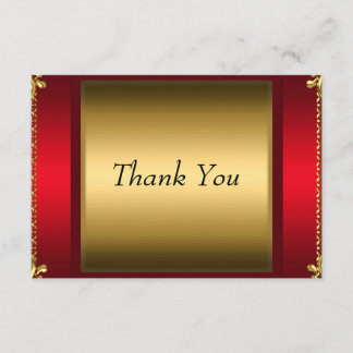 Thank You Red Gold Thank You Card