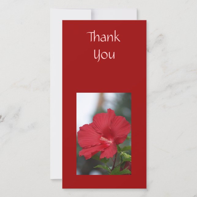 Thank You Red Hibiscus Card (Front)