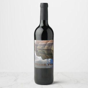 Thank You Red Rock Water Reflection Photo Arizona Wine Label