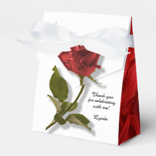 Thank You - Red Rose and Stem - Floral Photography Favour Box