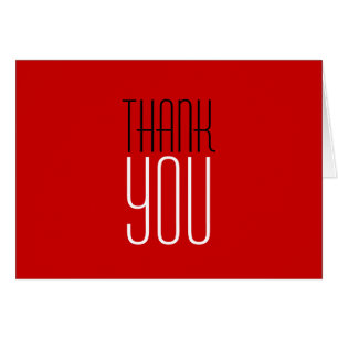 Thank You Red White Black Colour Greeting Card
