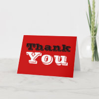 Thank You Red White Black Colour Greeting Card