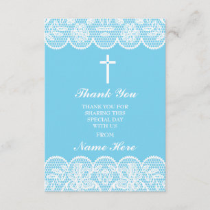 Thank You Religious Lace Cross Floral Holy Cards