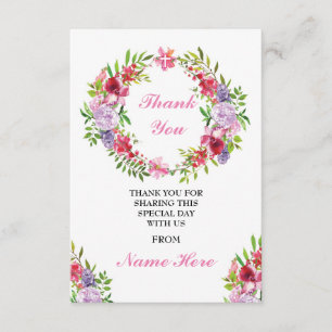 Thank You Religious Wreath Cross Floral Holy Cards