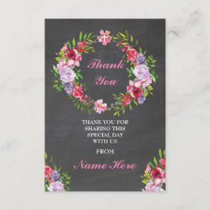 Thank You Religious Wreath Cross Floral Holy Cards