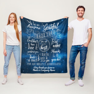 Thank You Retirement Blue Space Fleece Blanket