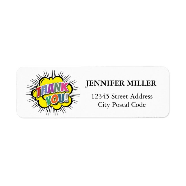 Thank You Return Address Label (Front)