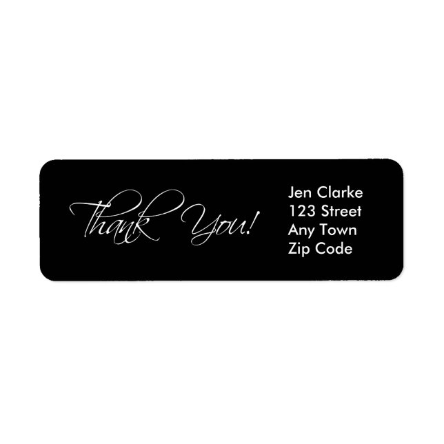Thank You Return Address Labels for Weddings (Front)