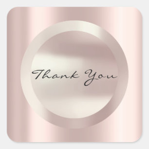 Thank You Rose Bridal Wedding Minimal 16th Elegant Square Sticker