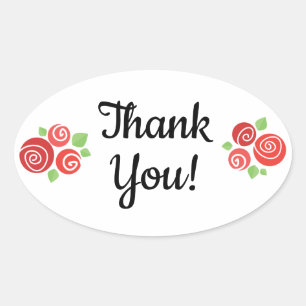 Thank you rose buds floral spring envelope sticker