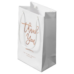 Thank You   Rose Gold Custom Retail Shopping Bag