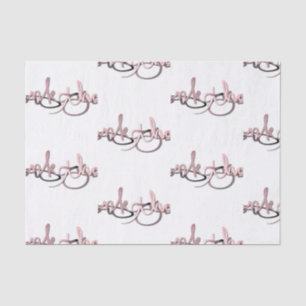 "Thank you" Rose Gold&Grey Gradient Hand-Written Tissue Paper