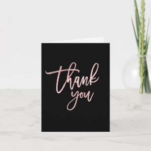 THANK YOU Rose Gold Pink Foil Modern Script Chic