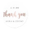 Thank you Rose Gold Wedding Sticker