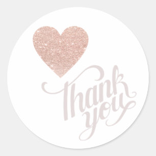 thank you rose_heart love wedding classic round sticker