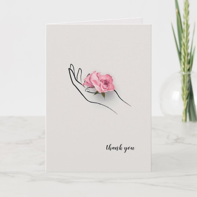 thank you rose in hand card (Front)