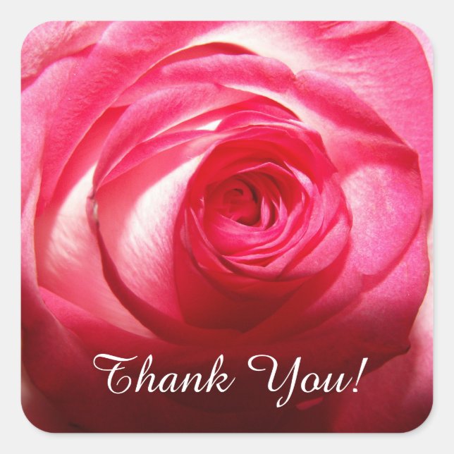 Thank You Rose Square Sticker (Front)