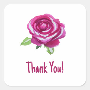 Thank You Rose Square Sticker