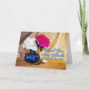 Thank you roses for aunt and uncle card