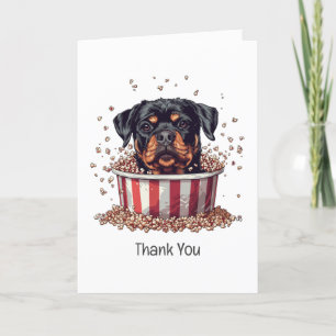 Thank You Rottweiler Dog Movie Popcorn Bucket Card