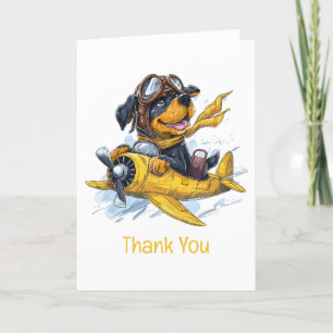 Thank You Rottweiler Dog Pilot Airplane