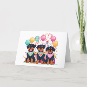 Thank You Rottweiler Dogs At A Carnival Card