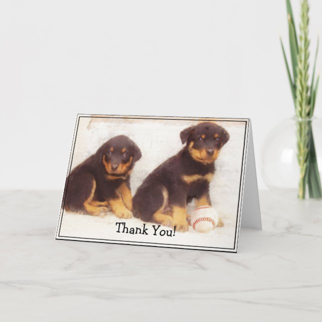 Thank You Rottweiler greeting card (Front)