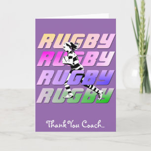 Thank You Rugby Coach greeting card