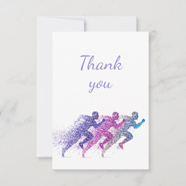 Thank You Runner Running Event Marathon volunteer Card (Front)