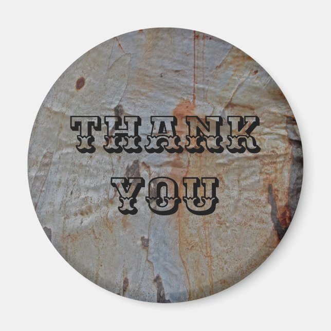 Thank You Rustic Appreciation Tree Trunk Photo Magnet (Front)