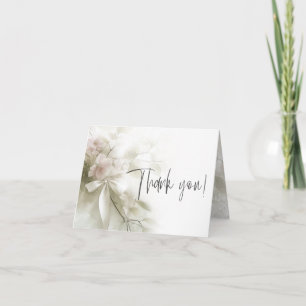 THANK YOU  Rustic Blush Pink Peach Blossoms Card