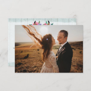 Thank You Rustic Floral Cow Skull Boho Photo Card