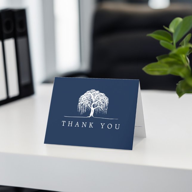 Thank You Rustic Navy Blue White Willow Tree Logo (Thank You Rustic Navy Blue White Willow Tree Logo)
