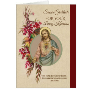 Thank You Sacred Heart Jesus Autumn Flowers